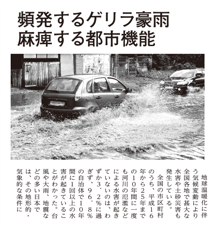 頻発するゲリラ豪雨麻痺する都市機能イメージ1