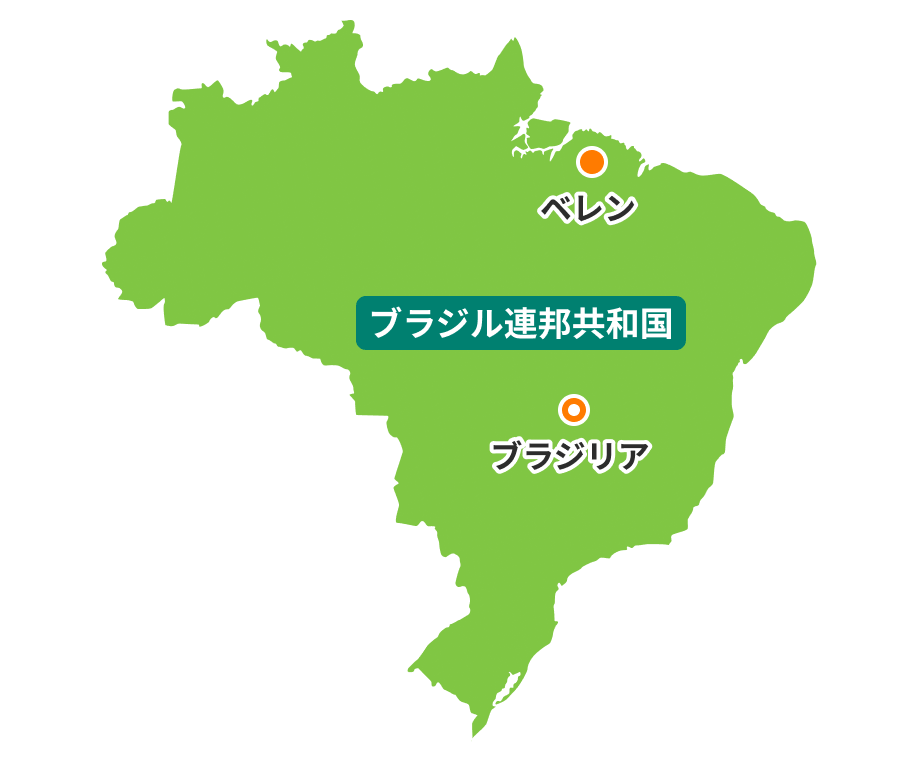 ベレン市はブラジル連邦共和国の北部パラー州の州都。大河アマゾン川の河口南岸に位置している。