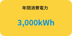 年間消費電力 3,000kWh