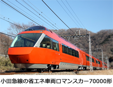 小田急線の省エネ車両ロマンスカー7000形
