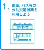 1.電車、バス等の公共交通機関を利用しよう