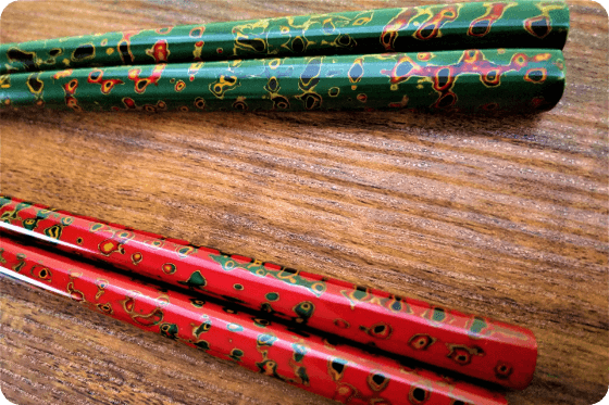 津軽塗の箸の写真