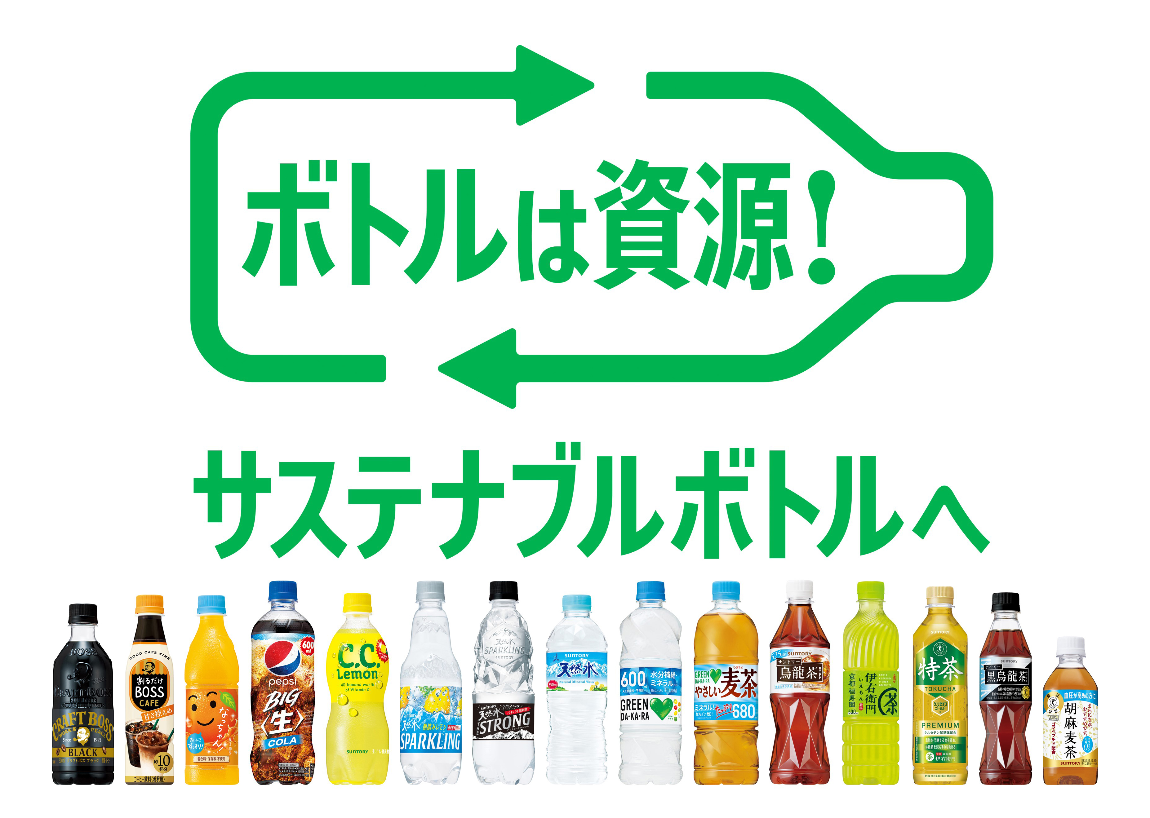 リサイクル素材100％ペットボトルの展開の写真